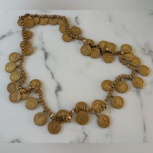 Vintage 90’s women’s Coin Gold Belt/ necklace